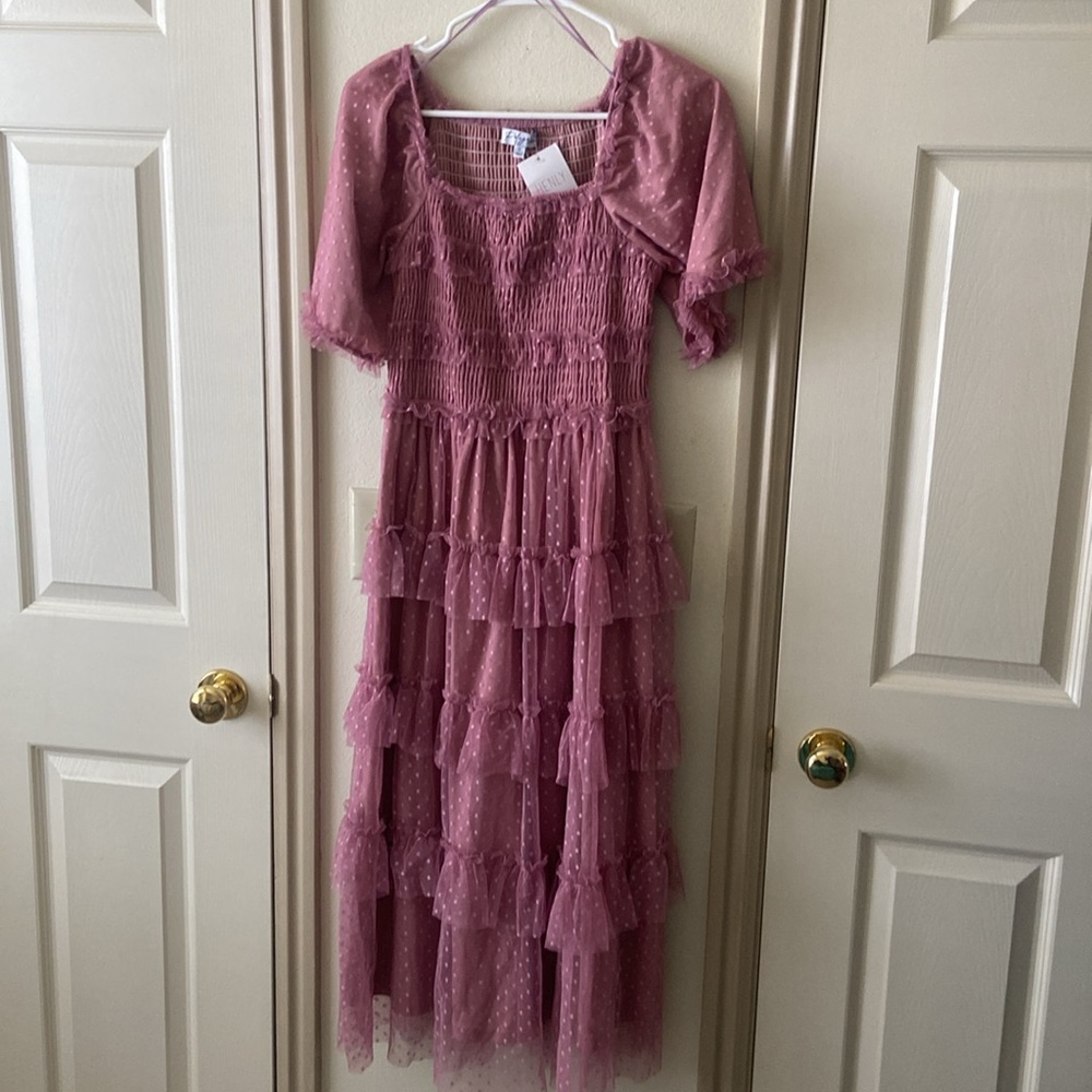 NWT pink tiered dress